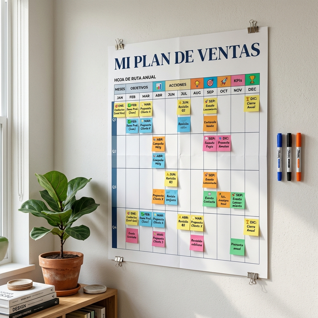 Mockup de planner de ventas